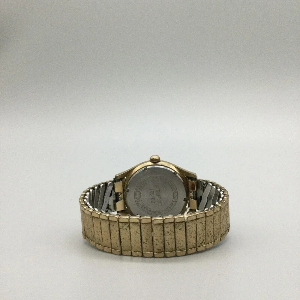 Vintage Helbros Invincible Swiss Mens Watch 33mm Silver Gold Tone Stretch Manual